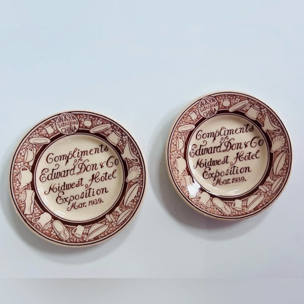 Edward Don & Co  1939  China Vintage Advertisement 2 mini plates - Picture 3 of 6